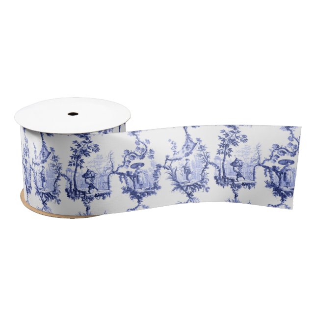 Chinoiserie China Blue Satinband (Spule)