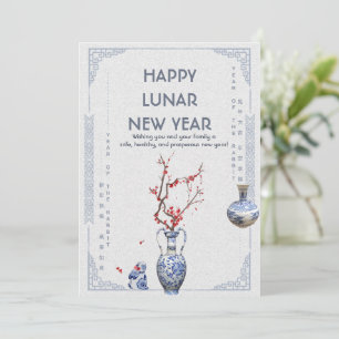 Chinoiserie Chinesisches Neujahr Kaninchen Sternze Feiertagskarte