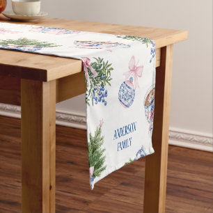 Chinoiserie Christmas Table Runner Kurzer Tischläufer
