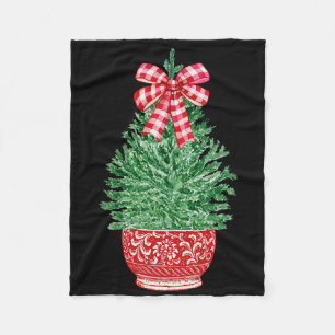 Chinoiserie Christmas Tree Red White Ginger Jar Ha Fleecedecke