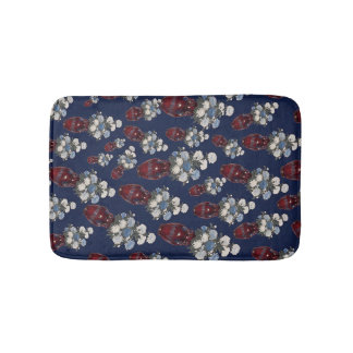 Chinoiserie Chrysanthemen Vasen Navy Blau Badematte