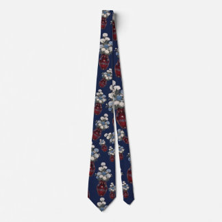 Chinoiserie Chrysanthemen Vasen Navy Blau Krawatte