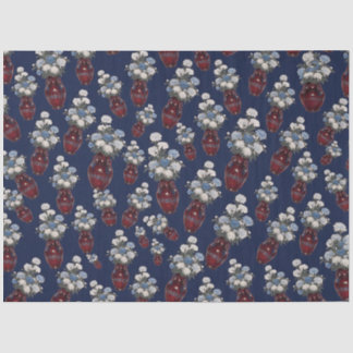Chinoiserie Chrysanthemen Vasen Navy Blau Seidenpapier