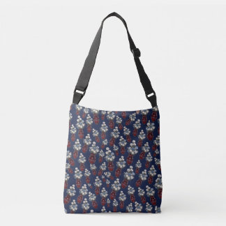 Chinoiserie Chrysanthemen Vasen Navy Blau Tragetaschen Mit Langen Trägern