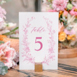 Chinoiserie Classic Pink Floral Wedding Tischnummer<br><div class="desc">Chinoiserie Classic Pink Floral Wedding Tischnummer</div>
