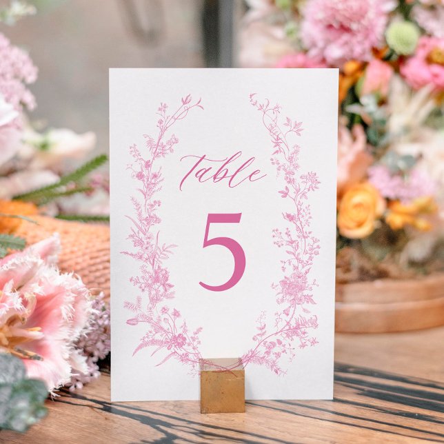 Chinoiserie Classic Pink Floral Wedding Tischnummer (Von Creator hochgeladen)