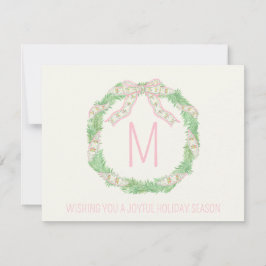 Chinoiserie Coquette Weihnachtskranz Mitteilungskarte