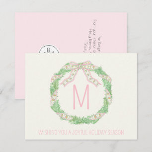 Chinoiserie Coquette Weihnachtskranz Mitteilungskarte