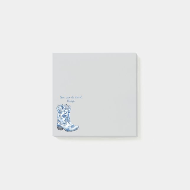 Chinoiserie Cowgirl Boots Post-It Notes Klebezettel (Vorderseite)