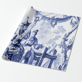Chinoiserie Dekoupage (Blau und Weiß) Geschenkpapier