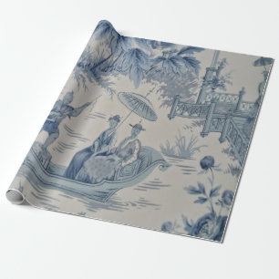 Chinoiserie Dekoupage (Blau und Weiß) Geschenkpapier