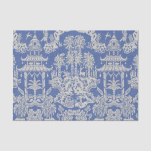 Chinoiserie Dekoupage (Blau und Weiß) Seidenpapier