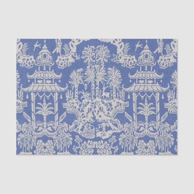Chinoiserie Dekoupage (Blau und Weiß) Seidenpapier (Vorderseite)