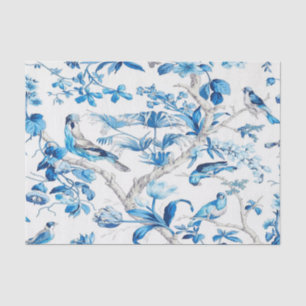 Chinoiserie Dekoupage (Blau und Weiß) Seidenpapier
