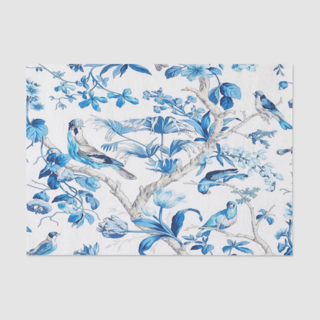 Chinoiserie Dekoupage (Blau und Weiß) Seidenpapier (Vorderseite)