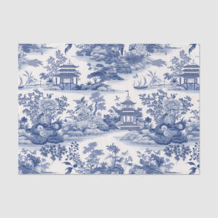 Chinoiserie Dekoupage of Asian Landscape Seidenpapier
