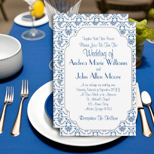 Chinoiserie Delft Blue Muster ・ Custom Wedding Einladung