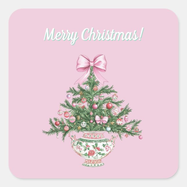 Chinoiserie Design Christmas Sticker (Vorderseite)