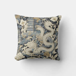 Chinoiserie Dragon und Pagoda Kissen