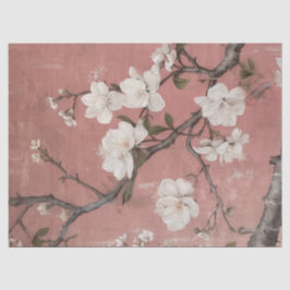 Chinoiserie Dusty Pink Cherry Blossom Hintergrund Seidenpapier