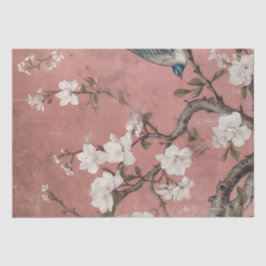 Chinoiserie Dusty Pink Cherry Blossom Hintergrund Seidenpapier