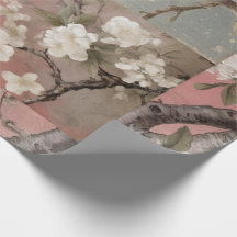 Chinoiserie Dusty Pinks & Blues Collage