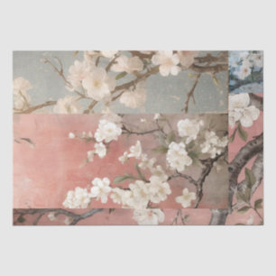 Chinoiserie Dusty Pinks & Blues Collage Seidenpapier