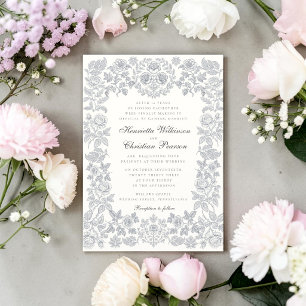 Chinoiserie Elegante Botanische Florale Hochzeitsk Einladung