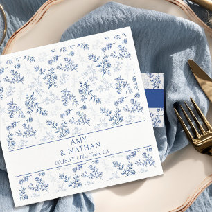 Chinoiserie Elegante Florale Hochzeit in Blau und  Serviette