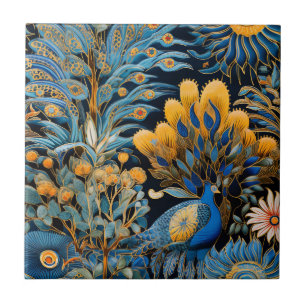 Chinoiserie Exotische Vögel Botanisches Muster (8) Fliese