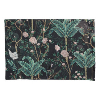 Chinoiserie exotische Vögel: Vintage-Bananenbaum-W Kissenbezug