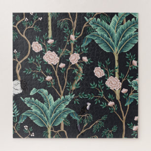 Chinoiserie Exotische Vögel: Vintage Bananenbaumau Puzzle