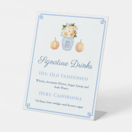 Chinoiserie Fall Blume Pumpkins Signature Drinks Sockelschild