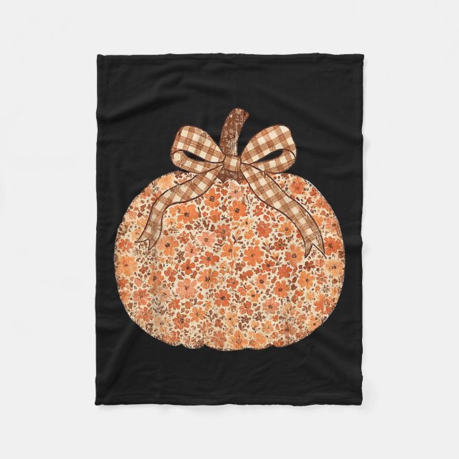 Chinoiserie Fall Pumpkin Floral Halloween Funny Th Fleecedecke (Vorderseite)