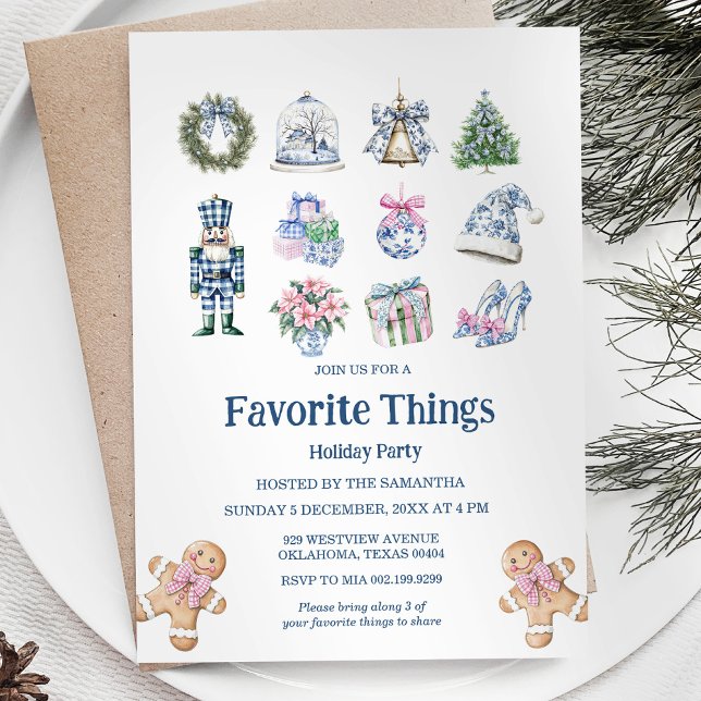 Chinoiserie Favorite Things Holidays Party Einladung (Von Creator hochgeladen)