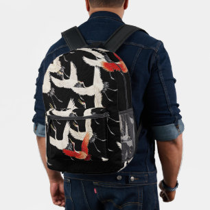 Chinoiserie Fliegender Kranich Zen Minimalistische Bedruckter Rucksack