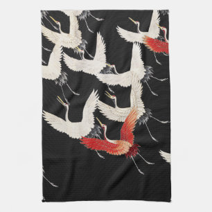 Chinoiserie Fliegender Kranich Zen Minimalistische Geschirrtuch