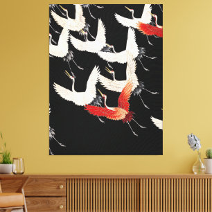Chinoiserie Fliegender Kranich Zen Minimalistische Leinwanddruck
