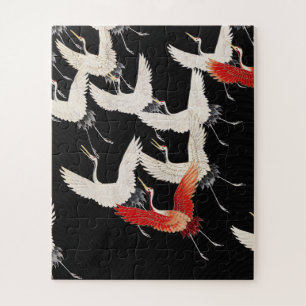 Chinoiserie Fliegender Kranich Zen Minimalistische Puzzle
