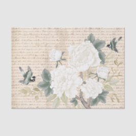 Chinoiserie Floral Birds Alte Handschrift Enttäusc Seidenpapier