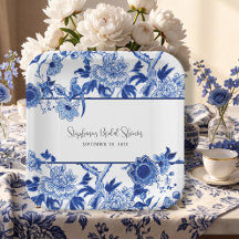Chinoiserie Floral Blau und Weiß Bridal