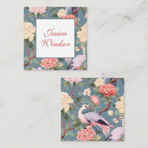 Chinoiserie Floral Jade Egret Geschenkvorführung Mitteilungskarte
