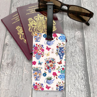 Chinoiserie Floral Luggage Tag Women Travel Chic Gepäckanhänger