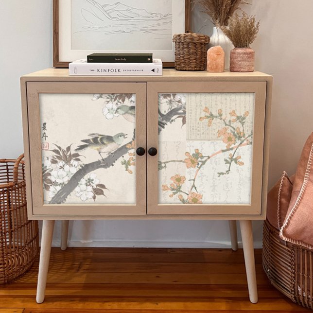 Chinoiserie Floral Vintage Vögel Skript-Entführung Seidenpapier (Von Creator hochgeladen)