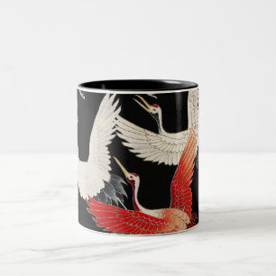 Chinoiserie Flugkranich Zen Minimalistischer Kimon Zweifarbige Tasse