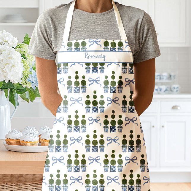 Chinoiserie-Formtopiärbaum-Schleürenschürze Schürze (Topiary Tree Apron)