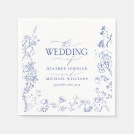 Chinoiserie French Blue Viktorianisch Floral Weddi Serviette