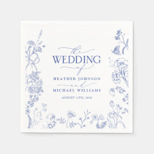 Chinoiserie French Blue Viktorianisch Floral Weddi Serviette