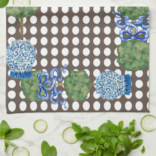 Chinoiserie Garden Topiary Ginger Jars Geschirrtuch