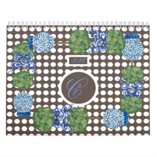 Chinoiserie Garden Topiary Ginger Jars Kalender